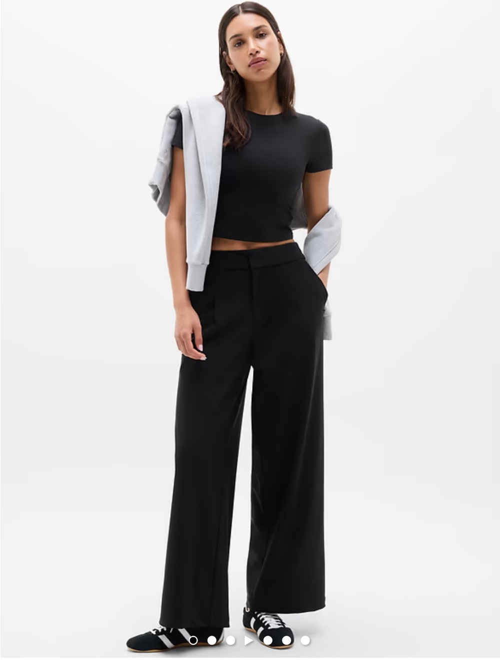 Athleta Wide-Leg High-Rise Black cargo Pants